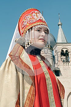 Girl in national closes