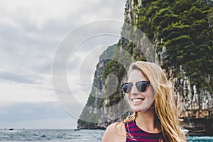 Girl near Phi Phi Islands in Thailand