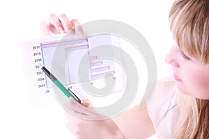 Girl with negative chart