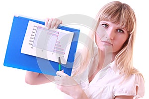 Girl with negative chart