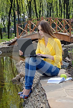 Girl with notebook