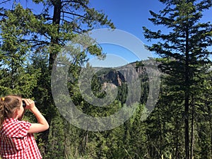 Girl observing nature