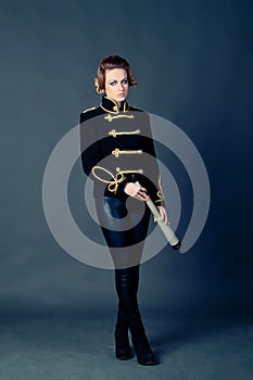 Girl in the old-fashioned uniform