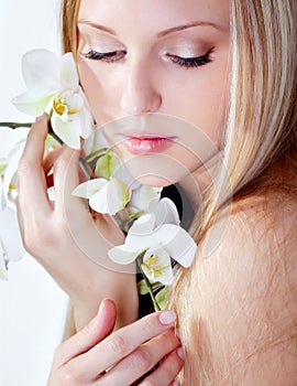 Girl with orchid