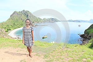 Girl on Padar Island photo