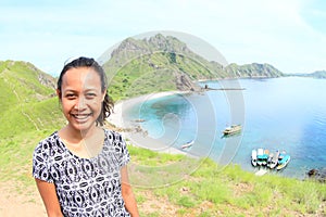 Girl on Padar Island photo