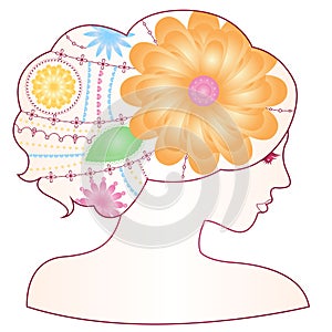 Girl painted hair gradient