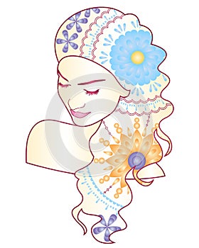 Girl painted hair gradient