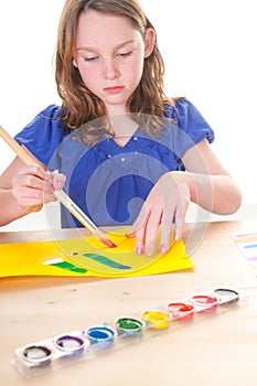 Girl painting picture