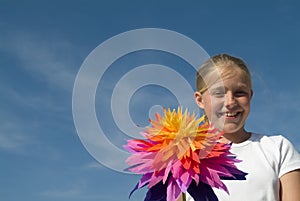 Girl with a paper flower