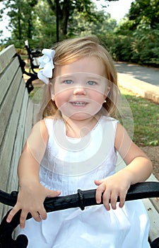 Girl on Park Bench