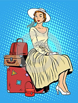 Girl passenger baggage travel trip