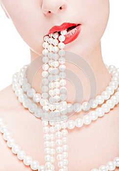 Girl with pearl necklace