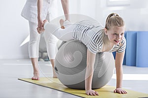 Girl during pediatric occupational therapy