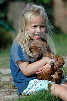 Girl with pet