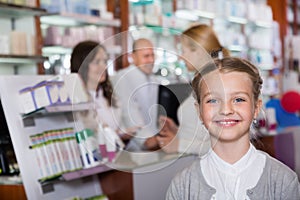 Girl in the pharmacy