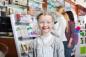 Girl in the pharmacy