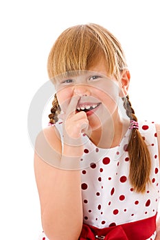 Girl picking nose