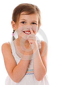 Girl picking nose