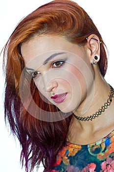 Girl with piercings photo