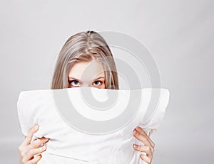 Girl and pillow