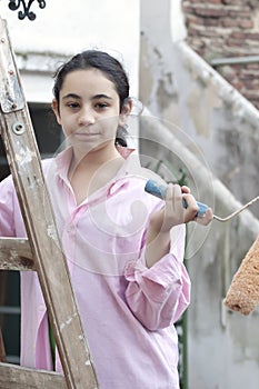 Girl with pink shirt