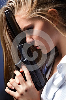 Girl with pistol