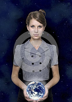 Girl with planet