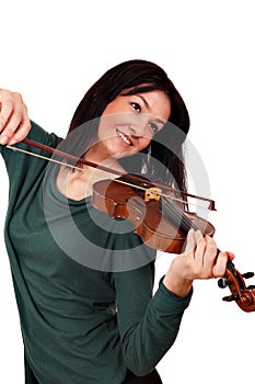 Girl play music on violin