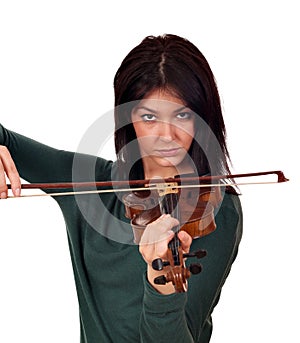 Girl play music on violin