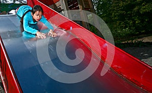 Girl on a playfield in Denmark