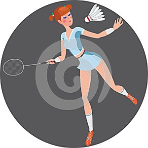 Girl playing badminton