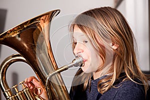 Girl playing baritone