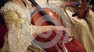 Girl playing with cello