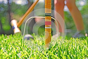 Girl Playing Croquet