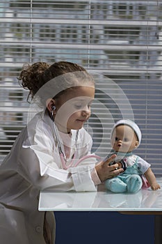 Girl playing doctor