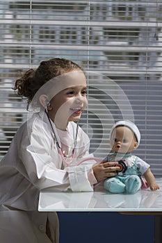 Girl playing doctor