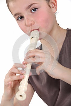 Girl playing flute