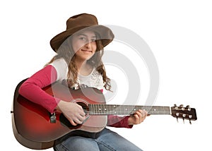 Girl playing guitar