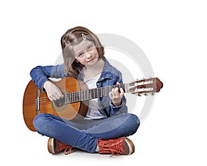 Girl playing the guitar