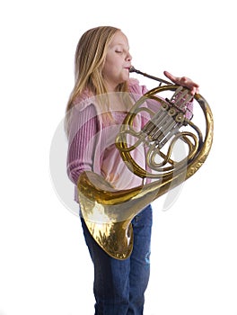 Girl Playing Horn