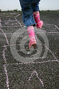 Girl playing outside