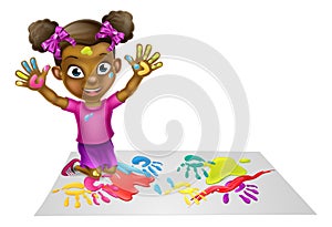 Girl Playing With Paint