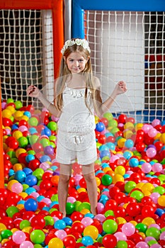 A girl in the playing room