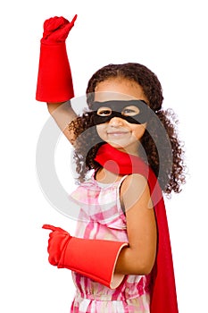 Girl playing super hero photo