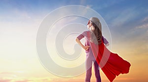 Girl playing superhero