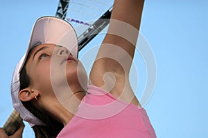 Girl playing tennis