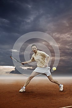 Girl playing tennis