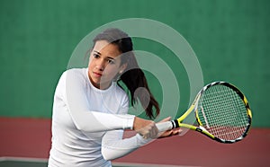 Girl playing tennis