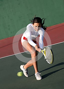 Girl playing tennis